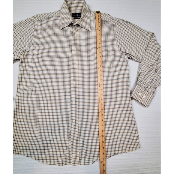 T Harris London Men's Long Sleeve Shirt Size L Large Gentleman's Fit Check Cream - Picture 3 of 10